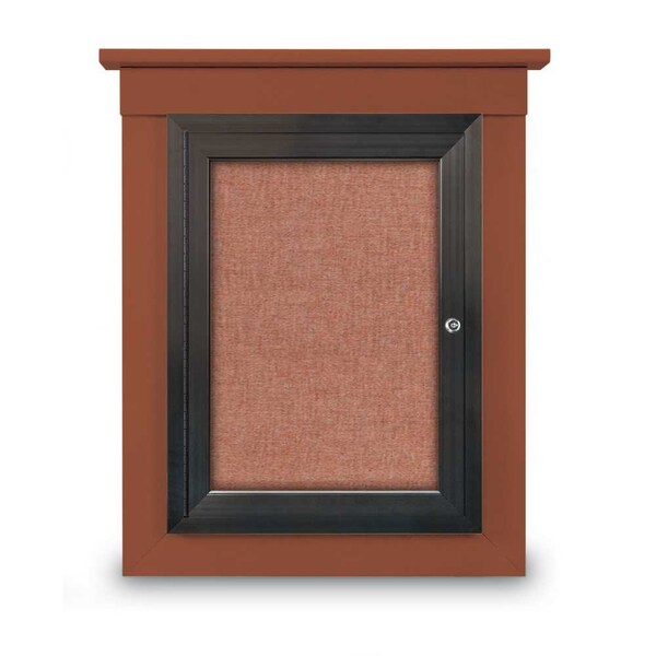 72"x48" 3-Door Enclosed Letterboard, Header, Blue Vinyl/Lt Oak